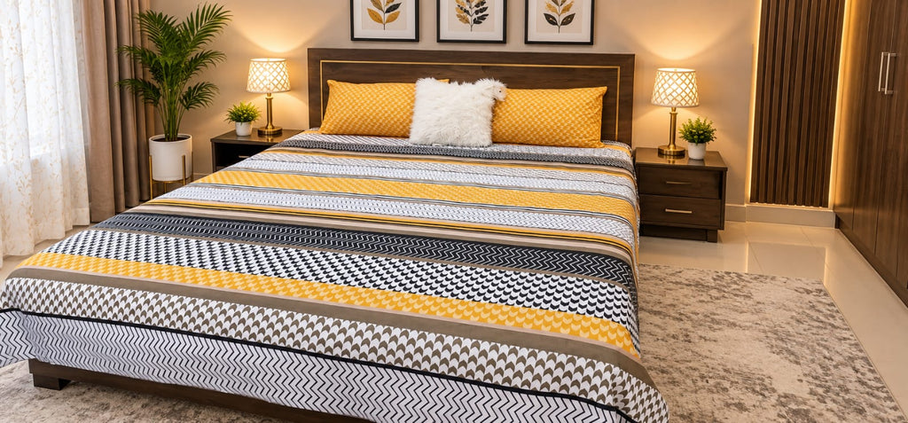 Basant Stripe Bedsheet Set