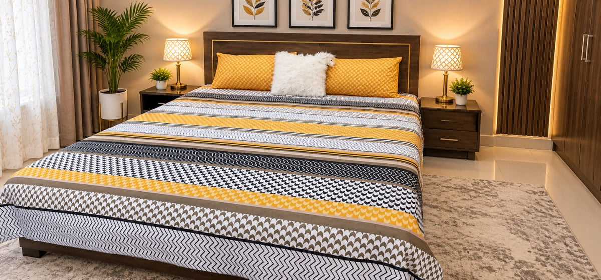 Basant Stripe Bedsheet Set