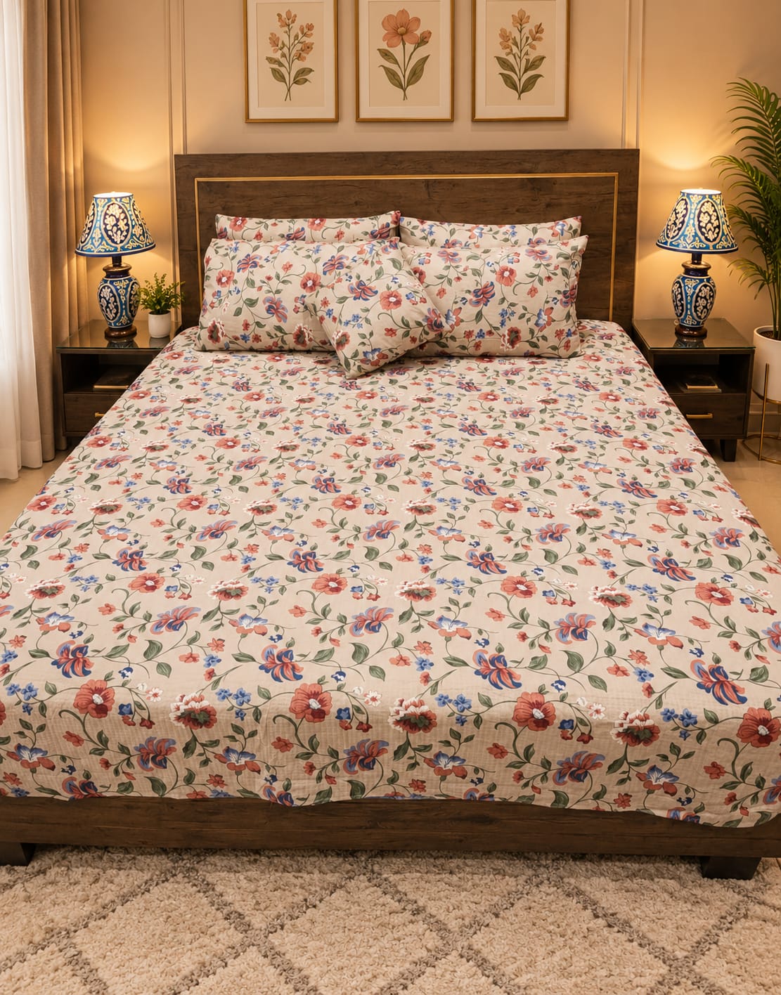 Gulbahar Floral Premium Bedsheet Set