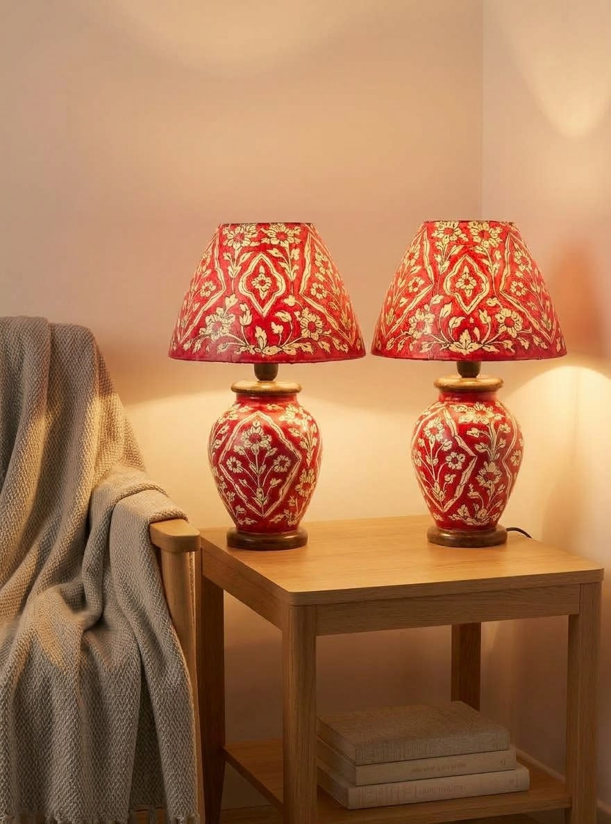 Gulabi Naqashi Table Lamp