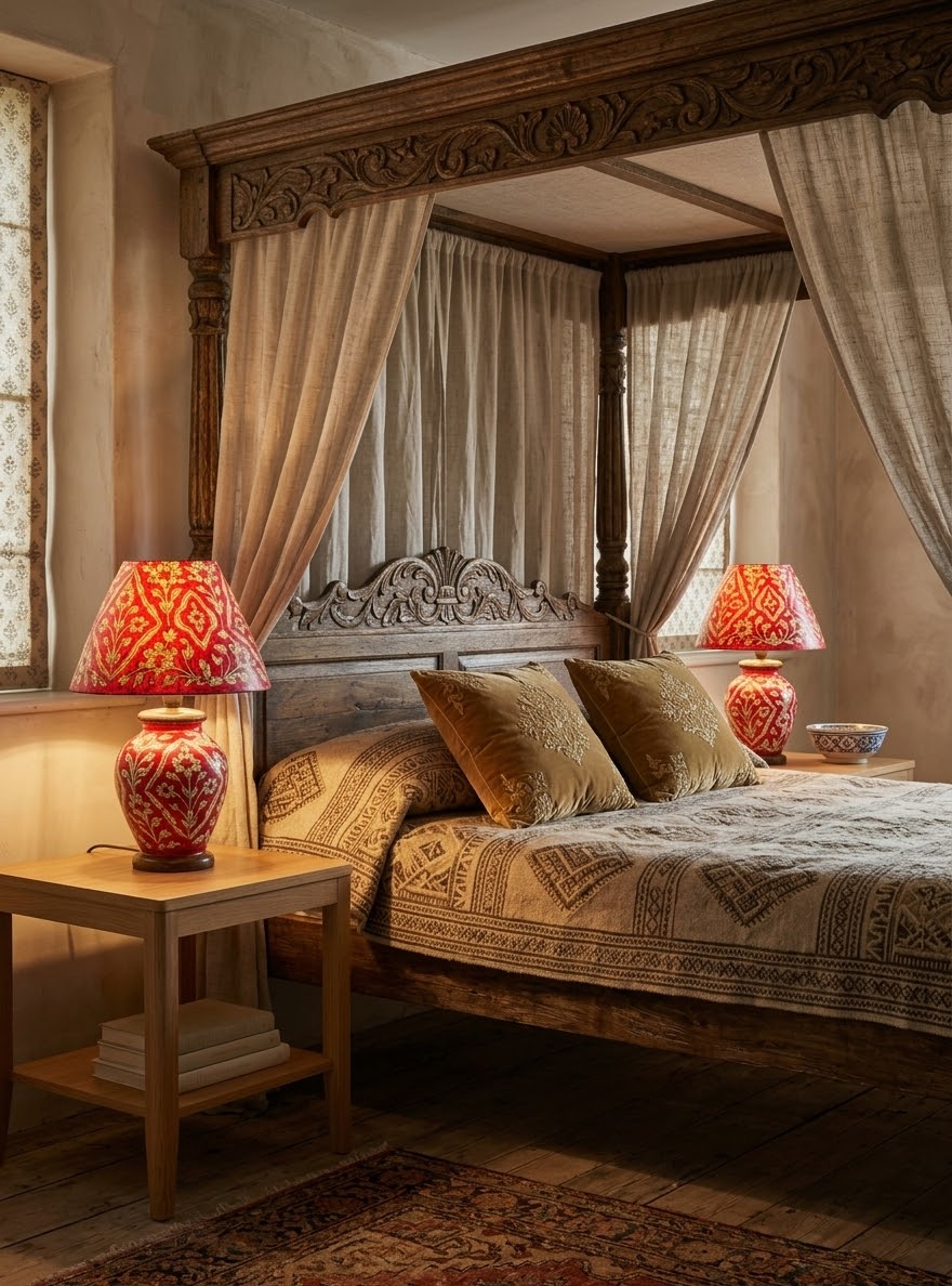 Gulabi Naqashi Table Lamp